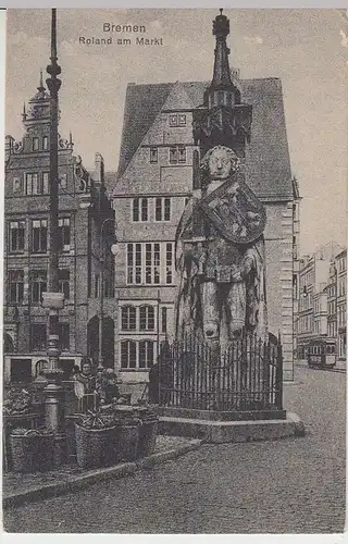 (37177) AK Bremen, Roland am Markt 1920er