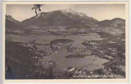 (37145) Foto AK Schönau mit Untersberg, vor 1945