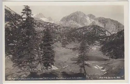 (37131) Foto AK Kärlingerhaus am Funtensee, 1929