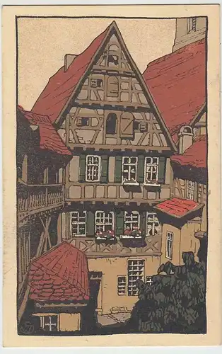 (37045) Künstler AK Dinkelsbühl, Hezel'scher Hof, 1914