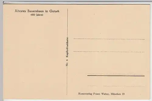 (37011) AK Gutach, ältestes Bauernhaus, vor 1945