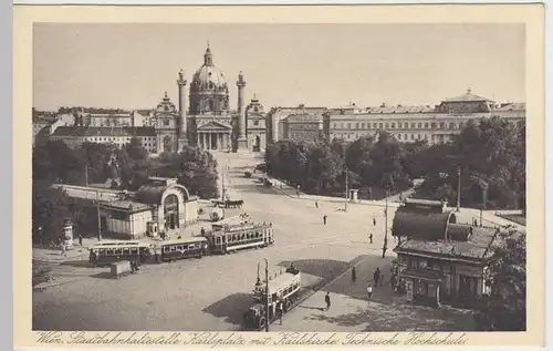(36947) AK Wien, Stadtbahnhaltestelle Karlsplatz, 1931