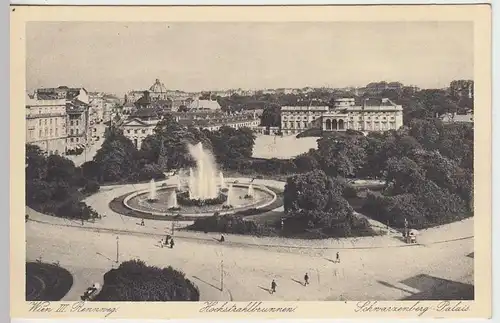 (36941) AK Wien, Hochstrahlbrunnen, Schwarzenberg-Palais, 1931