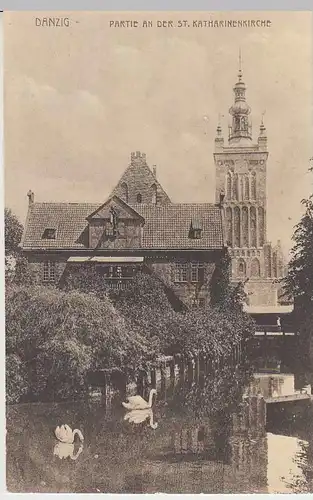 (36903) AK Danzig, Gdansk, Partie an der St. Katharinenkirche, vor 1945