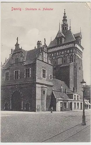 (36894) AK Danzig, Gdansk, Stockturm u. Hohestor, vor 1945