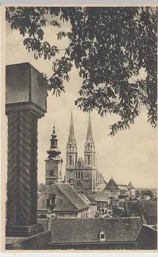 (36800) AK Zagreb, Blick von der Strosmajer-Promenade, vor 1945