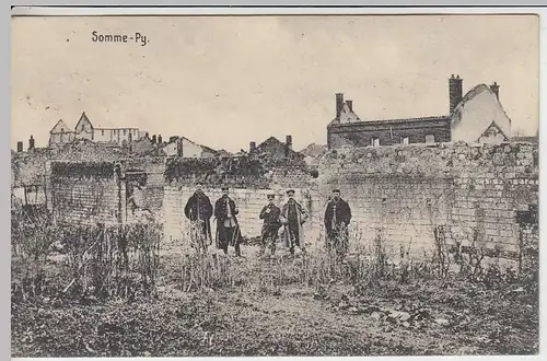 (36621) AK Somme-Py, Ruinen in der Stadt, Feldpost 1915