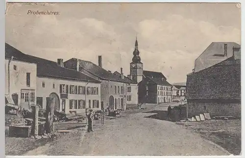 (36590) AK Provencheres, Straße m. Kirche, Feldpost 1916