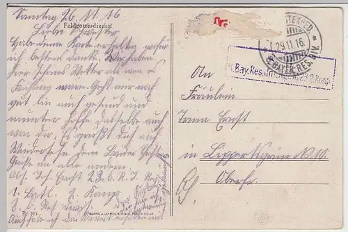 (36545) AK 1.WK Feldgottesdienst, Feldpost 1916