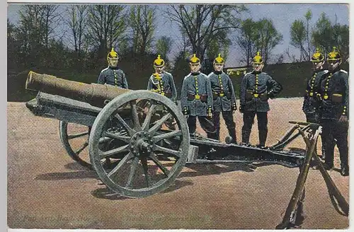 (36535) AK Militaria, Haubitze in Feuerstellung, Fuß-Artl.-Reg. No.23, 1914