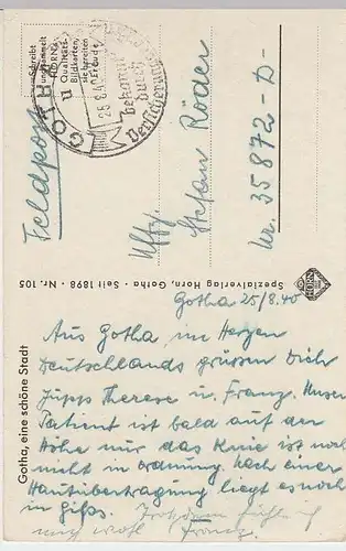 (36188) AK Gotha, Marktstraße, Feldpost 1940