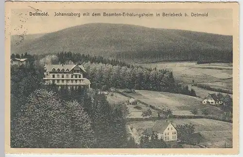 (36160) AK Detmold, Berlebeck, Johannaberg m. Beamten-Erholungsheim 1931