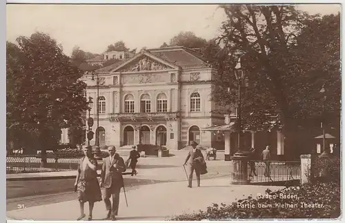 (36087) Foto AK Baden-Baden, Partie beim kleinen Theater, 1931