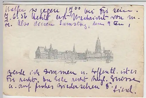 (35864) AK Frankfurt a.M., stilistische Darstellung, 1956