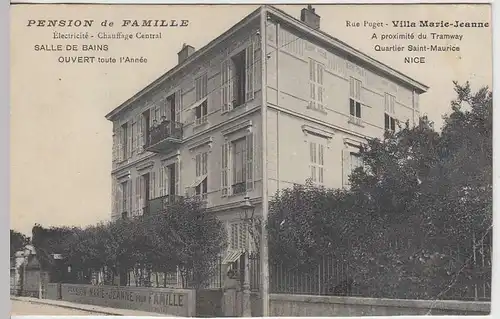 (35851) AK Nice, Nizza, Pension de Famille, Villa Marie-Jeanne, 1908