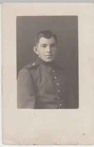 (35749) Foto AK 1.WK Soldat Portrait, Fotograf Ulm, 1914-18