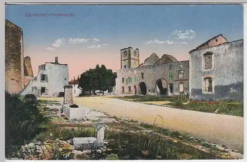 (35695) AK Domevre (F), zerstörte Stadt, 1.WK, Feldpost 1916