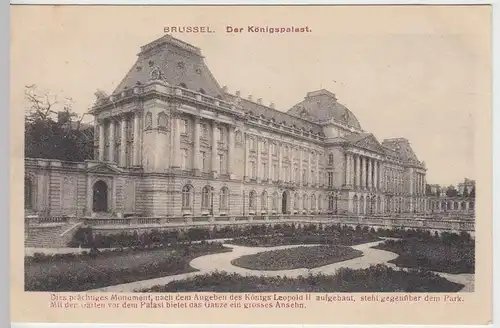 (35680) AK Brüssel, Bruxelles, Königspalast, Feldpost 1917