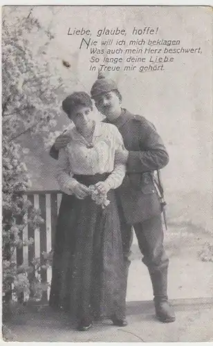 (35662) AK Patriotika, "Liebe, Glaube, Hoffe!", Feldpost 1917