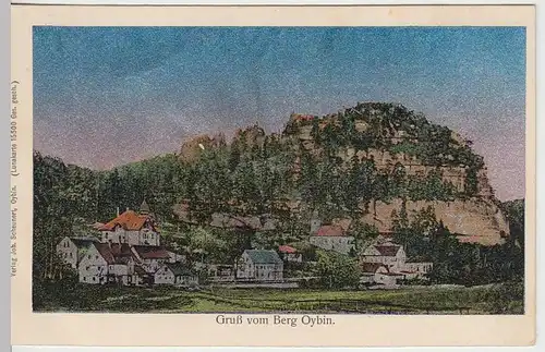(35623) AK Gruß vom Berg Oybin, Luna-Karte, vor 1945