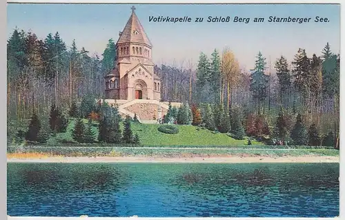 (35544) AK Starnberger See, Votivkapelle zu Schloß Berg, 1923
