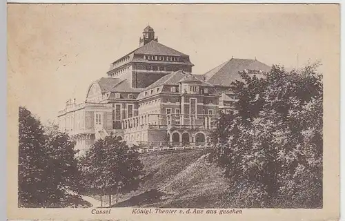 (35539) AK Kassel, Kgl. Theater v.d. Aue aus gesehen, vor 1945