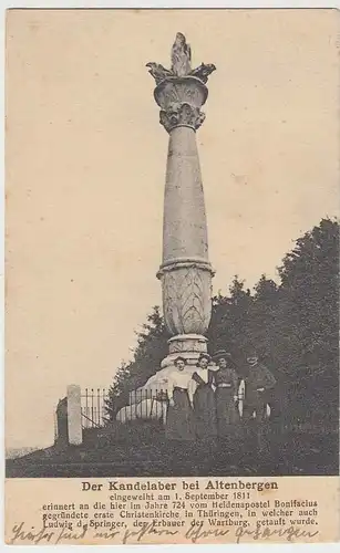 (35532) AK Leinatal-Altenbergen, Kandelaber-Denkmal, 1916