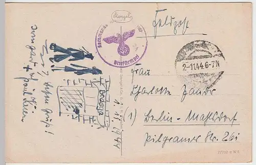 (35521) AK Ostseebad Swinemünde, Swinoujscie, Strand, Feldpost 1944