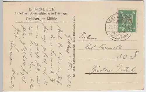 (35432) AK Gehlberg, Gehlberger Mühle, 1926