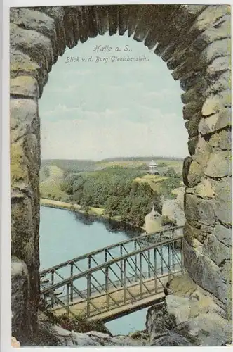 (35259) AK Halle a.S., Blick v.d. Burg Giebichenstein, 1908