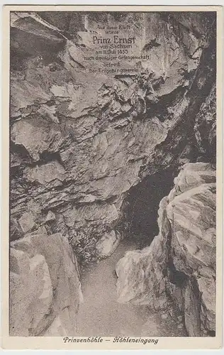 (35236) AK Prinzenhöhle (Hartenstein), Höhleneingang, 1928
