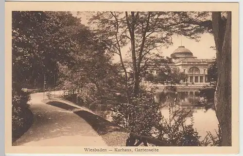(35228) AK Wiesbaden, Kurhaus, Gartenseite, vor 1945