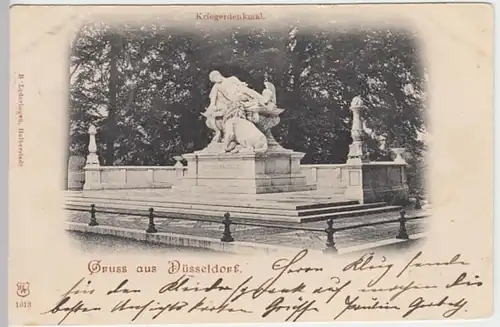 (30407) AK Gruss aus Düsseldorf, Kriegerdenkmal, 1899