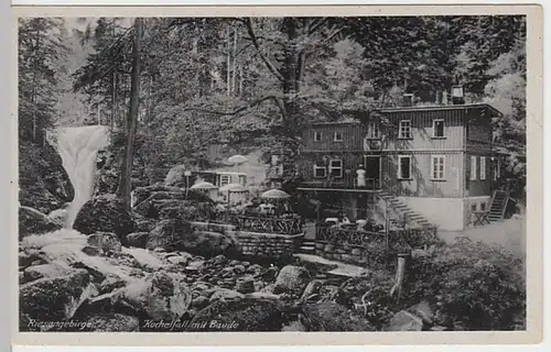 (30393) AK Kochelfall mit Baude, Riesengebirge, vor 1945