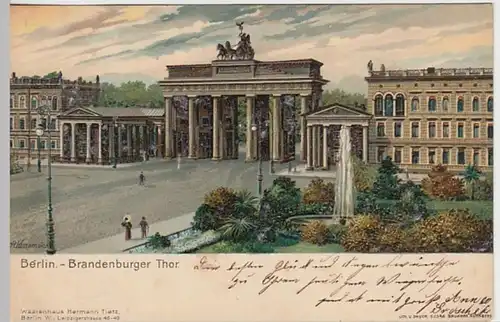 (30308) AK Berlin, Brandenburger Thor, 1900