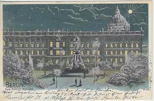 (30305) AK Berlin, Kgl. Schloss, Silberdruck, 1903