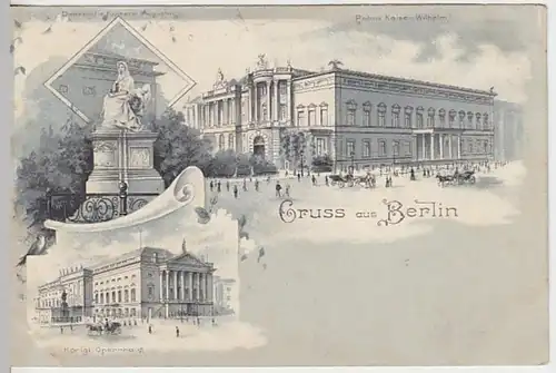 (30295) AK Gruss aus Berlin, Litho um 1906