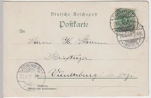 (30267) AK Frankfurt a.M., Posthof, Kais. Ober-Post-Direktion, 1899