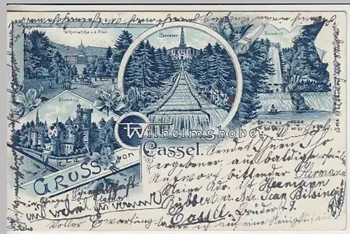(30257) AK Gruss von Cassel Wilhelmshöhe, Kassel, Litho 1901