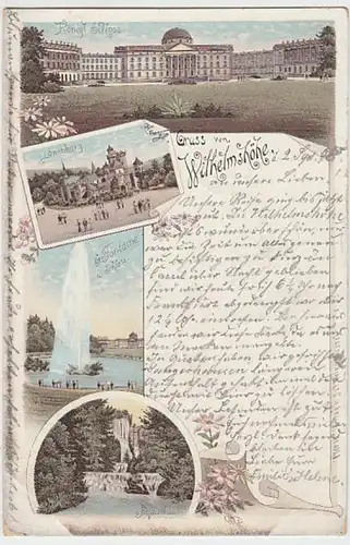 (30255) AK Gruss von Wilhelmshöhe, Kassel, Litho 1898