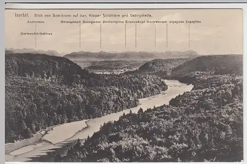 (30199) AK Isartal, Blick von Baierbrunn, Feldpost 1918