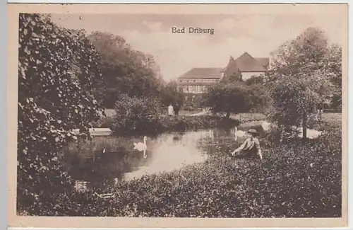 (30149) AK Bad Driburg, Park, Teich, 1921