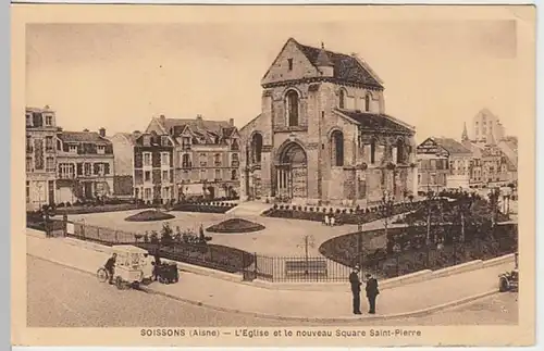 (30137) AK Soissons (Aisne), Kirche am Platz Saint-Pierre, Feldpost 1940