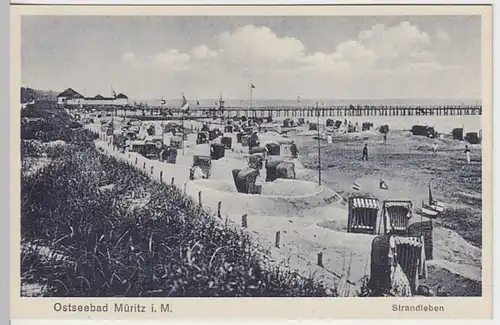 (30131) AK Ostseebad Müritz i.M., Strandleben, vor 1945