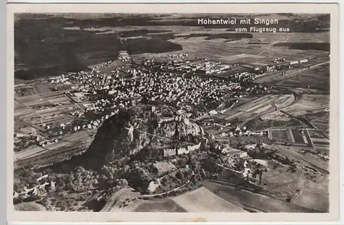 (30011) Foto AK Singen, Hohentwiel, Luftbild, 1934
