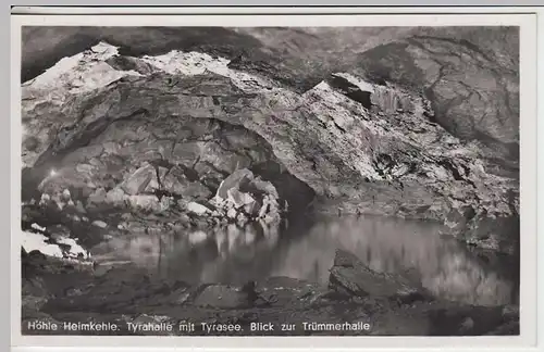 (35160) Foto AK Uftrungen, Höhle Heimkehle, Tyrahalle, vor 1945