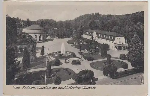 (35156) AK Bad Kudowa, Kudowa-Zdrój, Kurplatz m. Kurpark, vor 1945