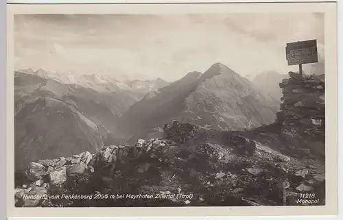 (35128) Foto AK Mayrhofen, Rundsicht v. Penkenberg, vor 1945