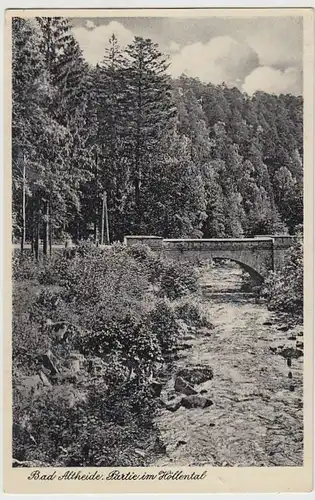 (35124) AK Bad Altheide, Polanica-Zdrój, Partie im Höllental, 1930er