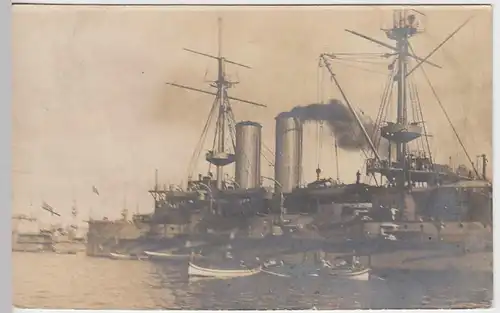 (34925) Foto AK Kriegsschiff, 1907